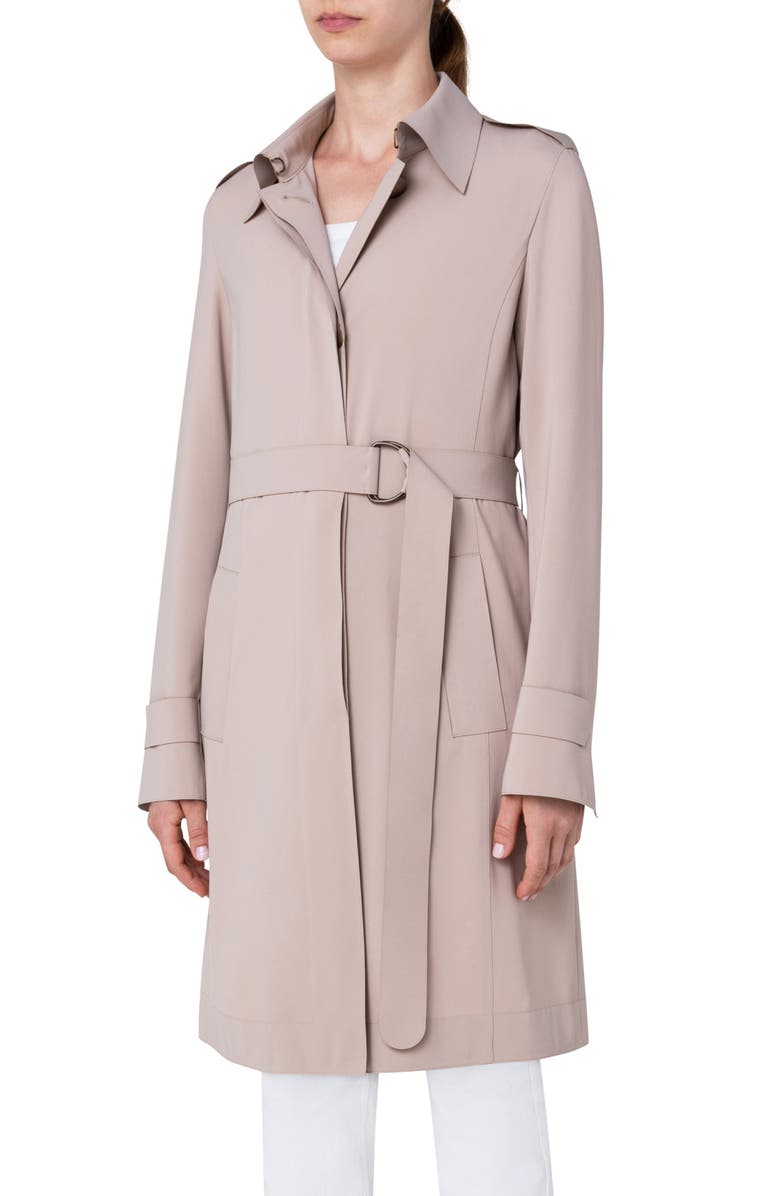 Akris punto Lasercut Crepe Trench Coat, Alternate, color, 