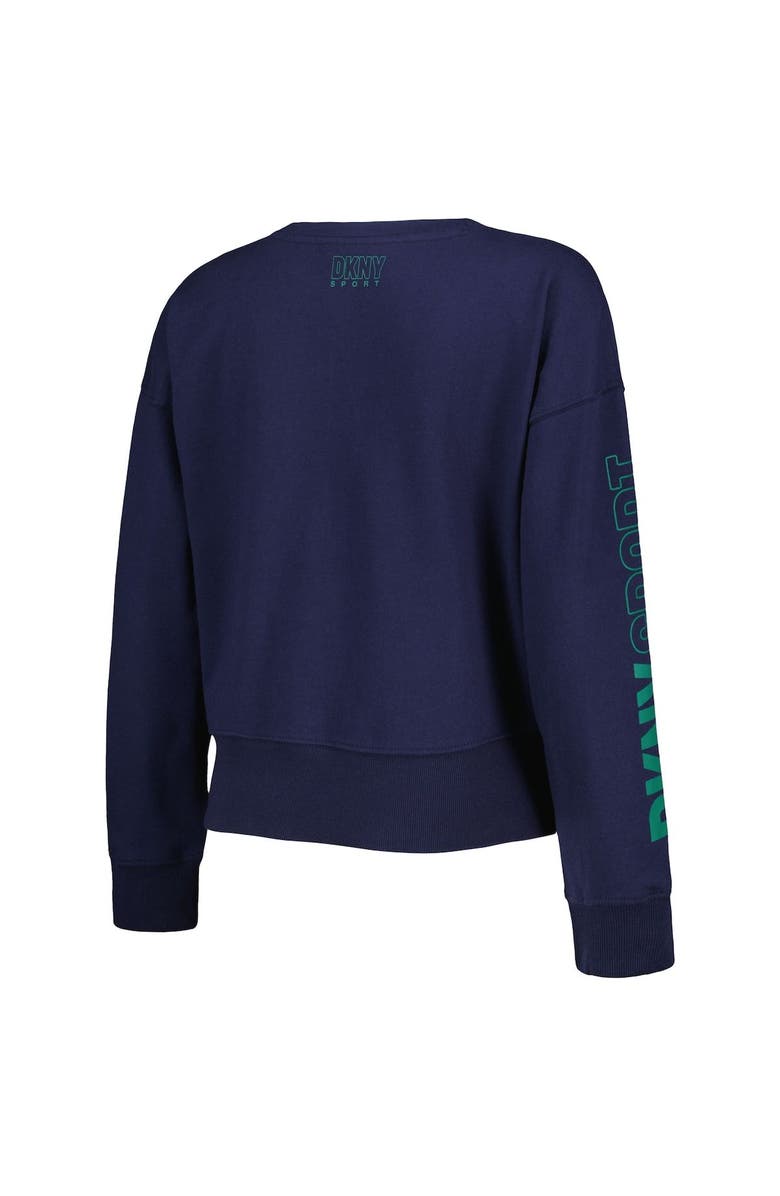 DKNY SPORT Women's DKNY Sport Navy Seattle Mariners Lily V-Neck Pullover Sweatshirt, Alternate, color, 