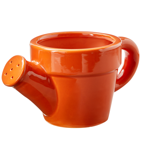 Watering Can Planter Orange Orange Stoneware Spring