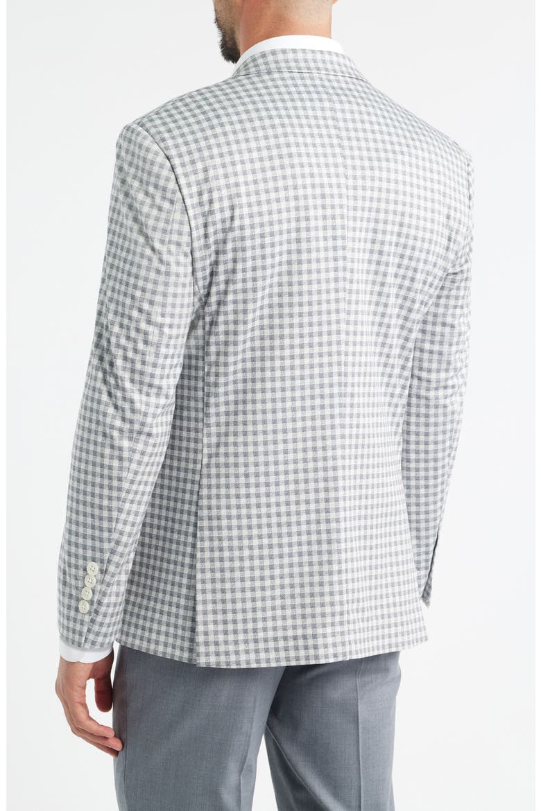 DH-XTENSION Modern Fit Gingham Check Stretch Sport Coat, Alternate, color, GREY