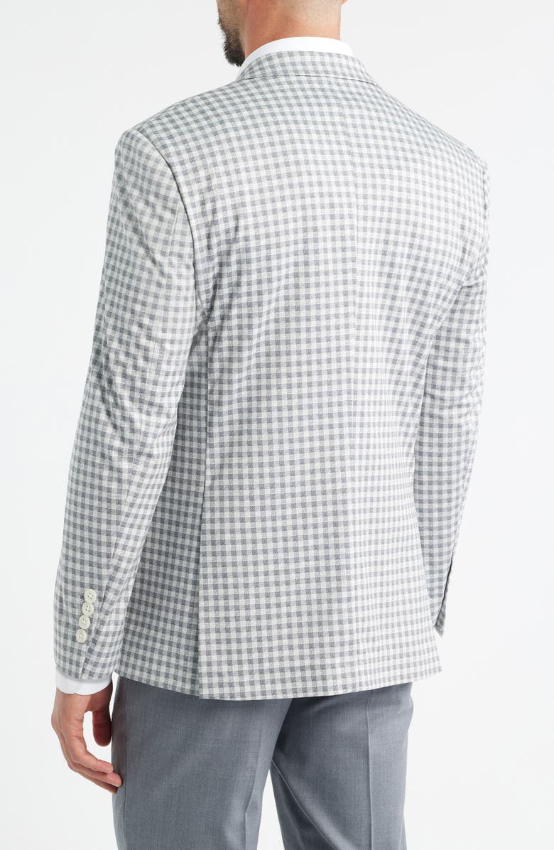 DANIEL HECHTER DH-XTENSION Modern Fit Gingham Check Stretch Sport Coat, Alternate, color, Grey