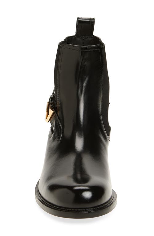 Versace V Leather Chelsea Boots In Multi