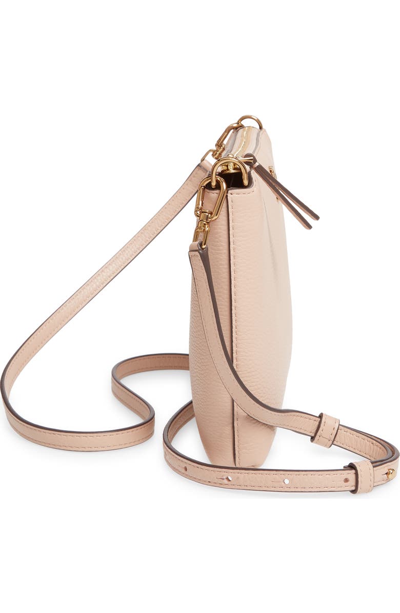 Tory Burch Mercer Pebbled Zip Crossbody Bag, Alternate, color, Devon Sand
