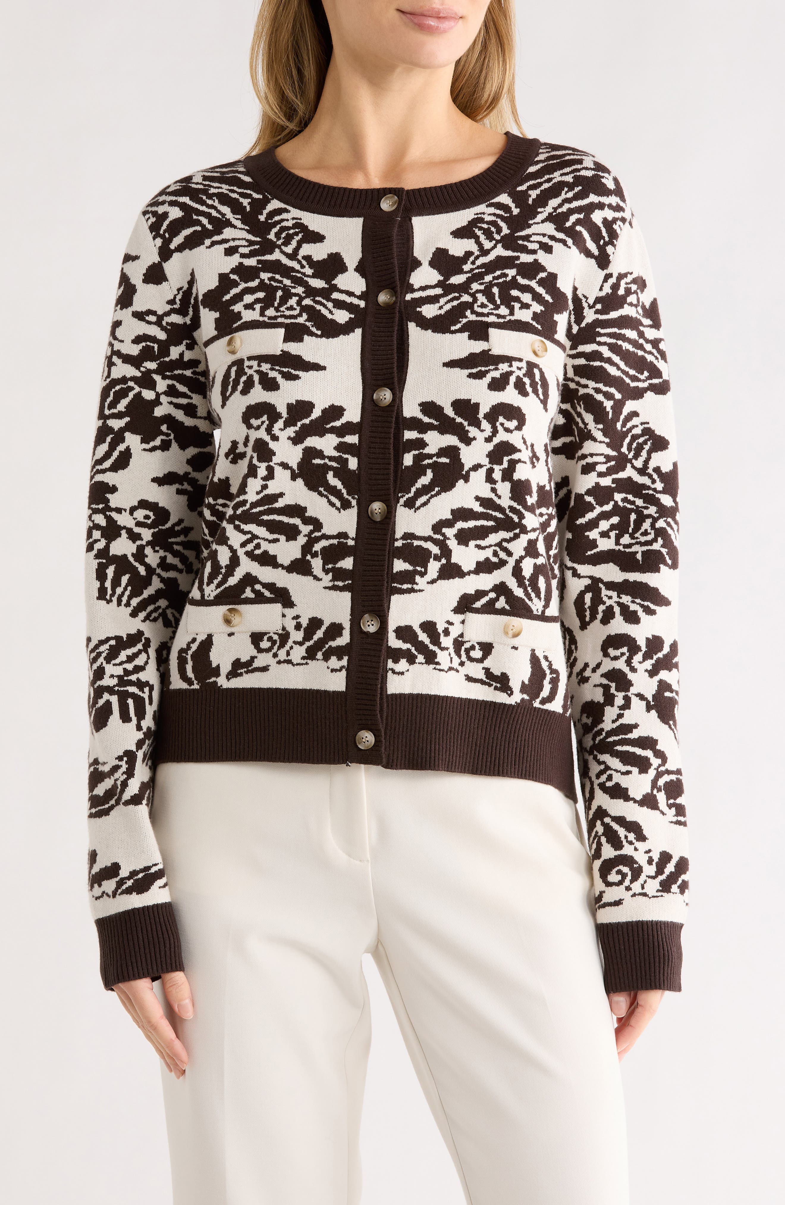 Boyfriend Jacquard Cardigan