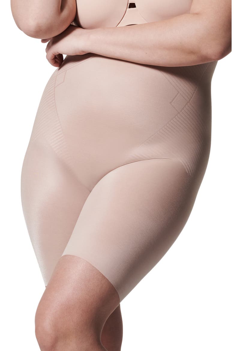SPANXshape™ Invisible High Waist Mid Thigh Shorts, Main, color, CHAMPAGNE BEIGE