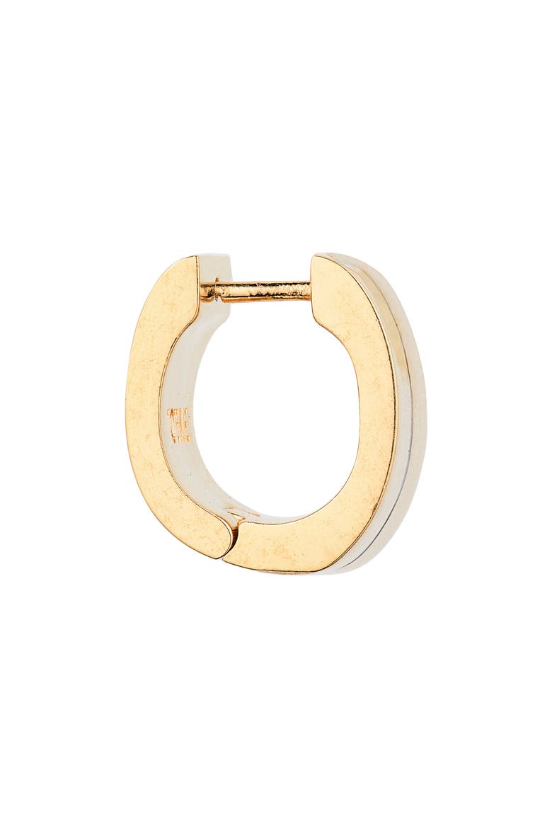 Signature Stripe Huggie Hoop Earrings, Alternate, color, BLACK/ GOLD