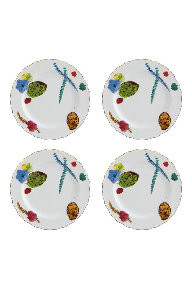 Caribe Set of 4 Bread & Butter Plates, Main, color, WHITE
