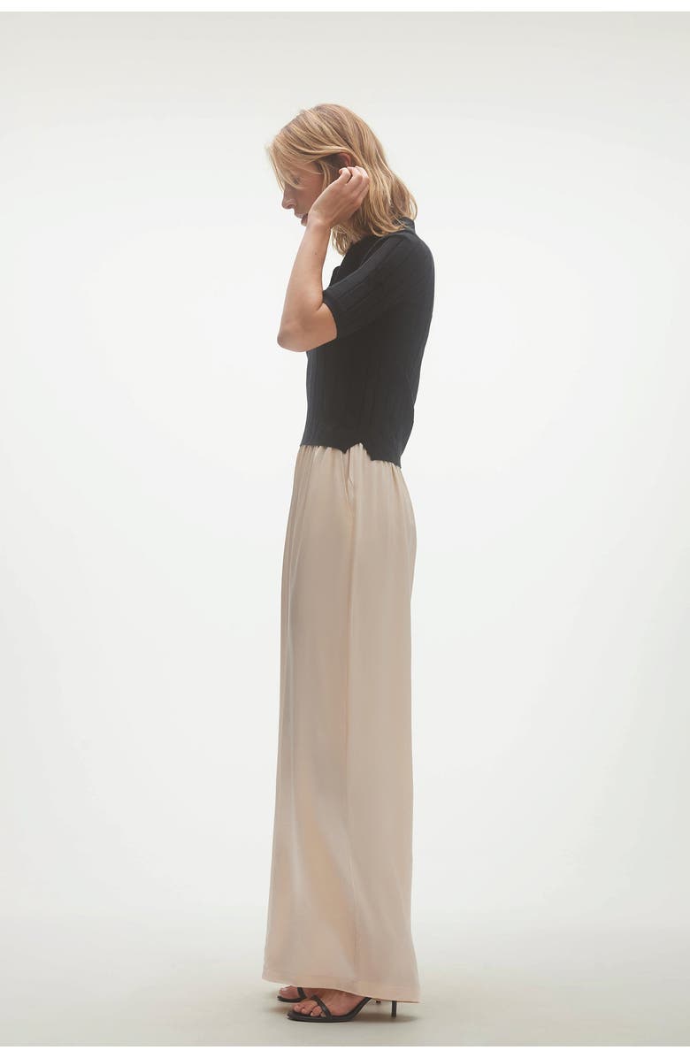 NAKED CASHMERE Blaire Ribbed Polo, Alternate, color, Black