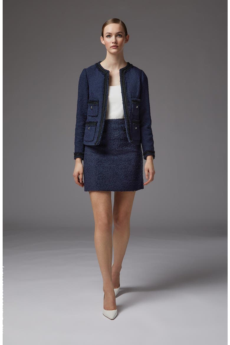 Charlee Tweed Jacket, Alternate, color, NAVY