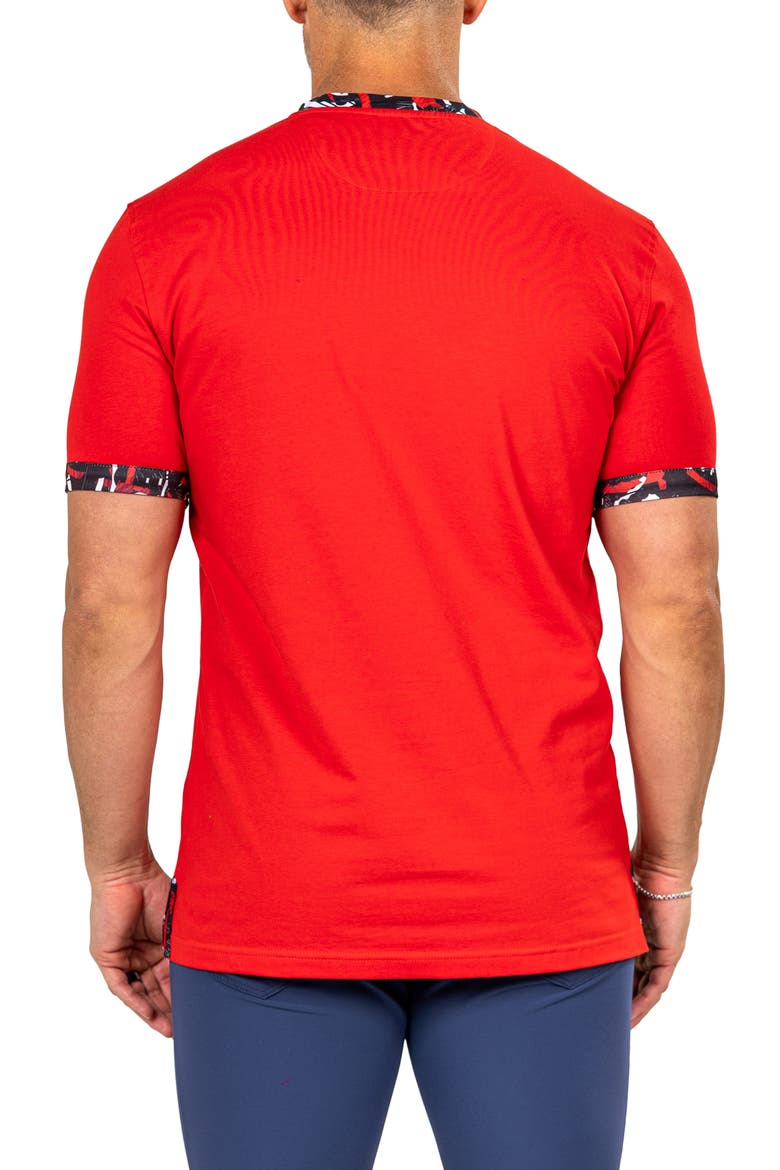 Edison Marthyr0007 Red Cotton V-Neck T-Shirt, Alternate, color, RED