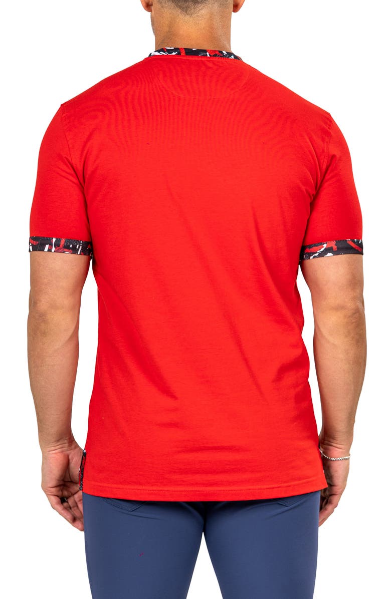 Maceoo Edison Marthyr0007 Red Cotton V-Neck T-Shirt, Alternate, color, 