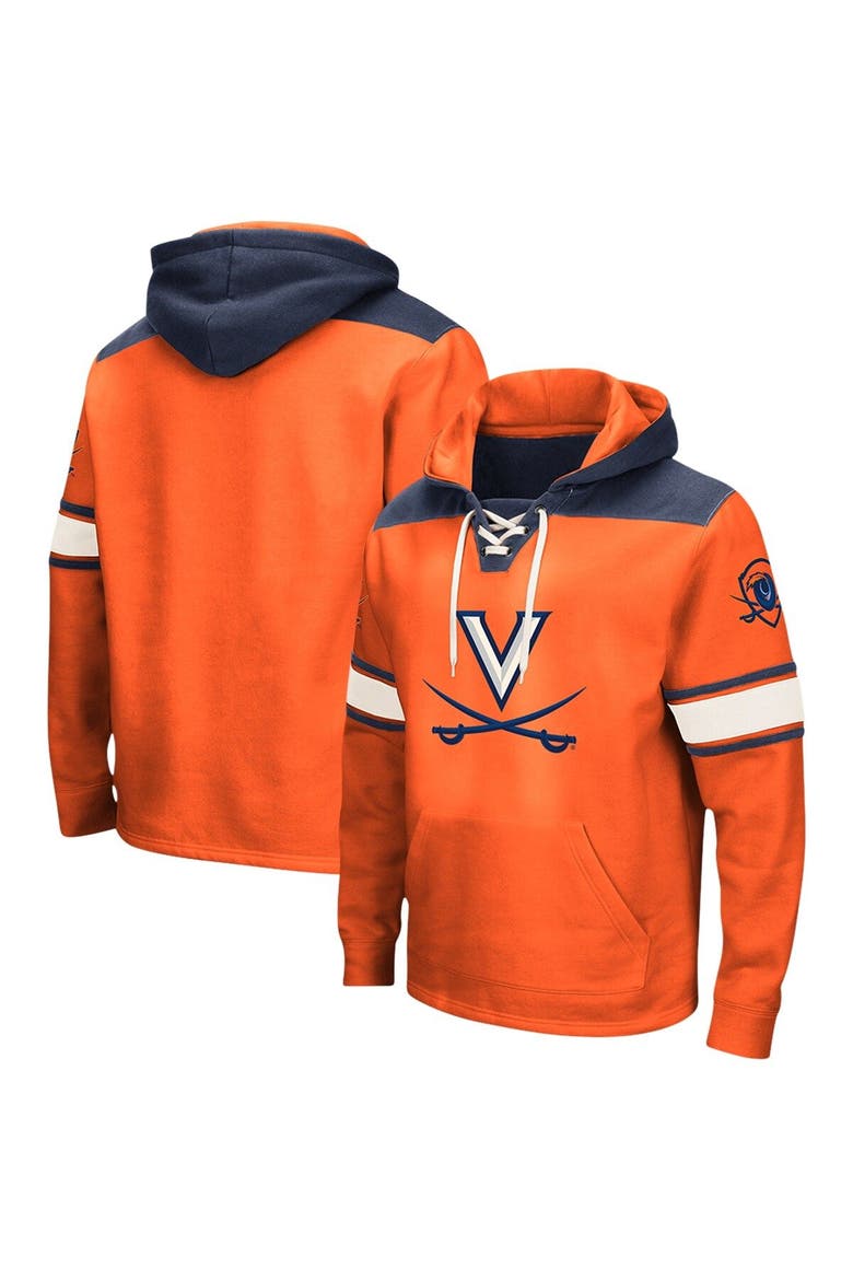 Men's Colosseum Orange Virginia Cavaliers 2.0 Lace-Up Pullover Hoodie, Main, color, Orange