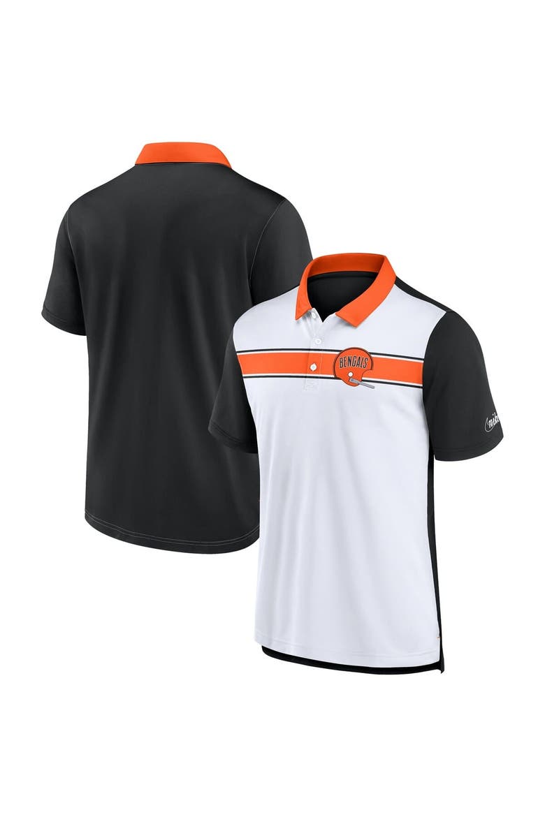 Men's Nike White/Black Cincinnati Bengals Rewind Pique Polo, Main, color, White