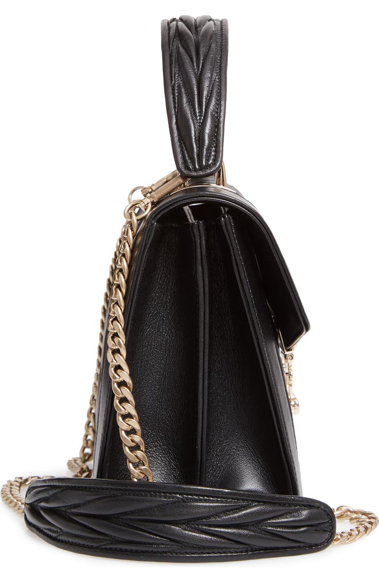 Miu Miu Confidential Matelassé Quilted Lambskin Leather Top Handle Bag, Alternate, color,