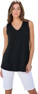 Roaman's Plus Size Cotton Ultimate Swing Tank Top