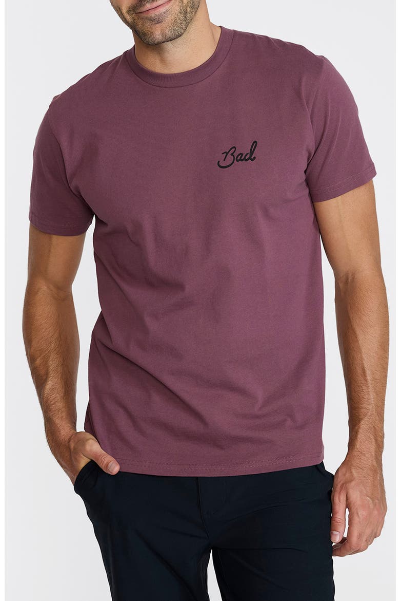 Birdie Cotton Graphic T-Shirt, Main, color, PLUM WINE
