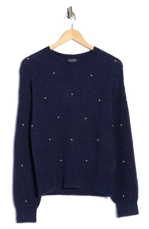 Vineyard Vines Bow Embellished Alpaca Blend Crewneck Sweater In Blue