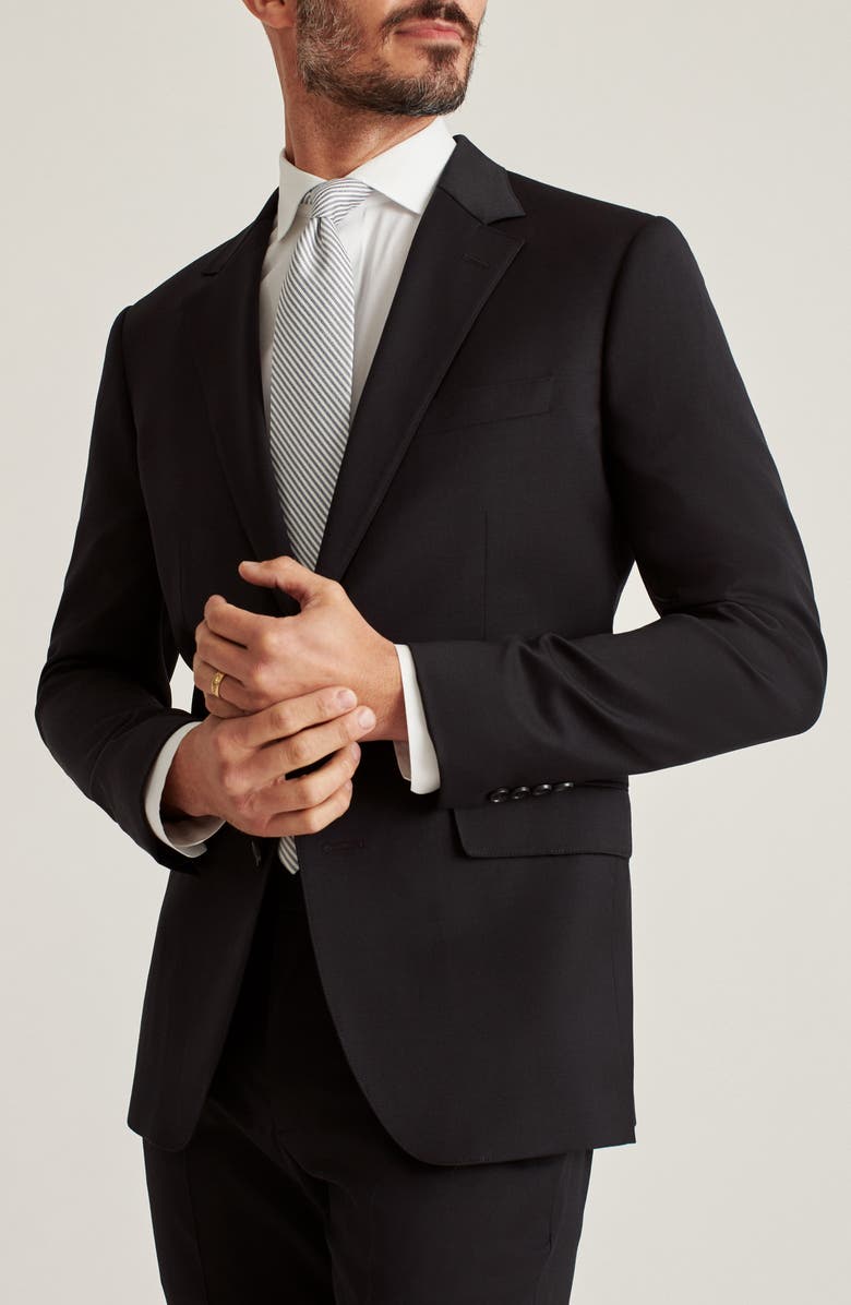 Bonobos Jetsetter Slim Fit Stretch Wool Suit Jacket, Main, color, Black