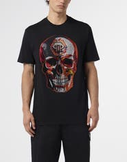 PHILIPP PLEIN Round Neck T-Shirt Lava Skull Stones Men
