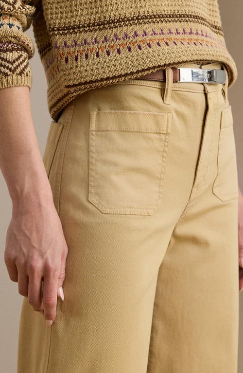 Ralph Lauren Stretch Chino Wide-leg Cropped Pant In Brown
