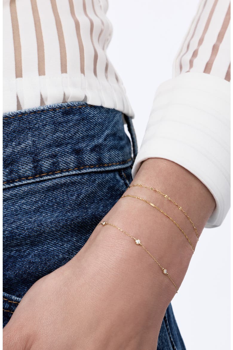 Solid Yellow Gold - Sparkle Link Chain Bracelet, Alternate, color, Gold