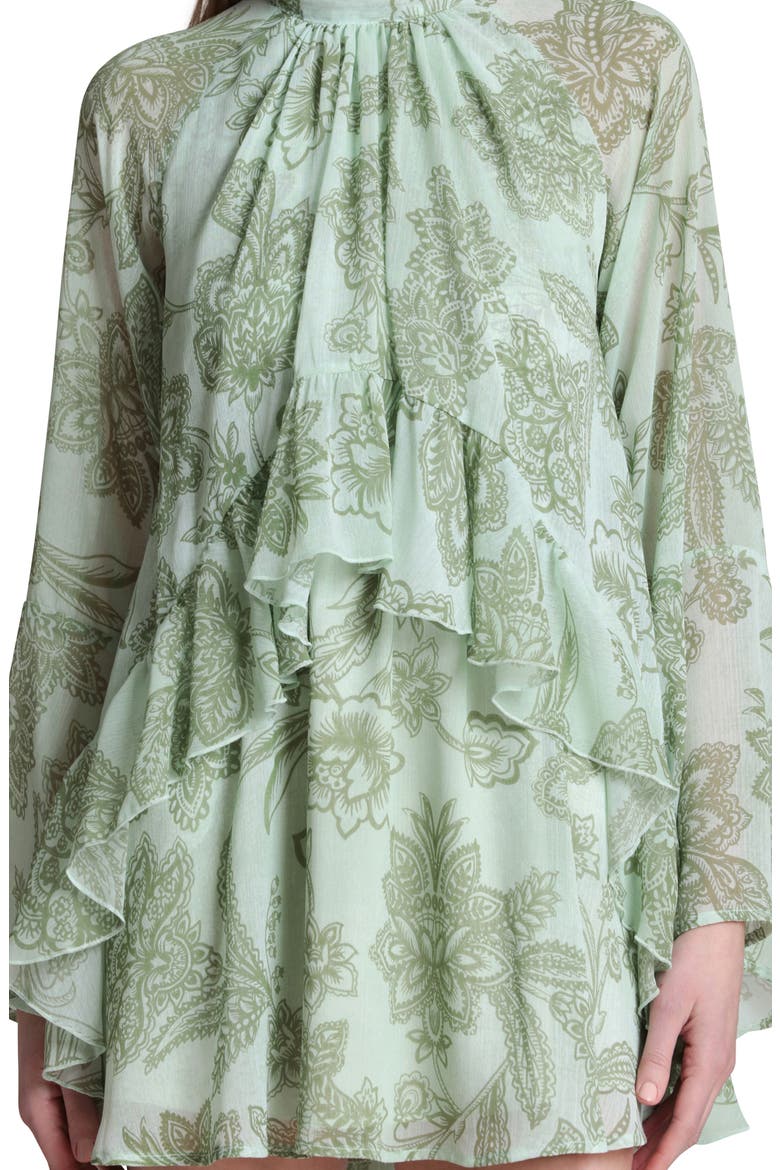 Ruffle Tiered Dress, Alternate, color, OLIVE BATIK