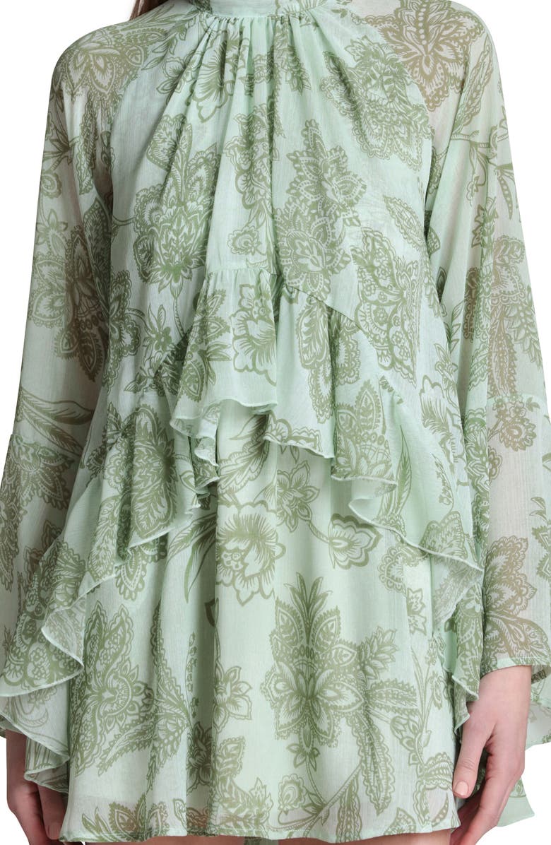 Avec Les Filles Ruffle Tiered Dress, Alternate, color, Olive Batik