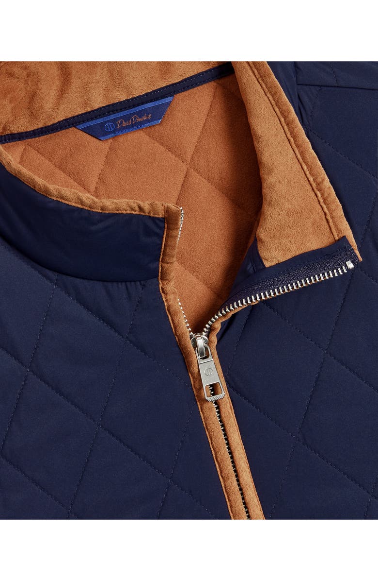 David Donahue Diamond Quilted Vest, Alternate, color, Navy