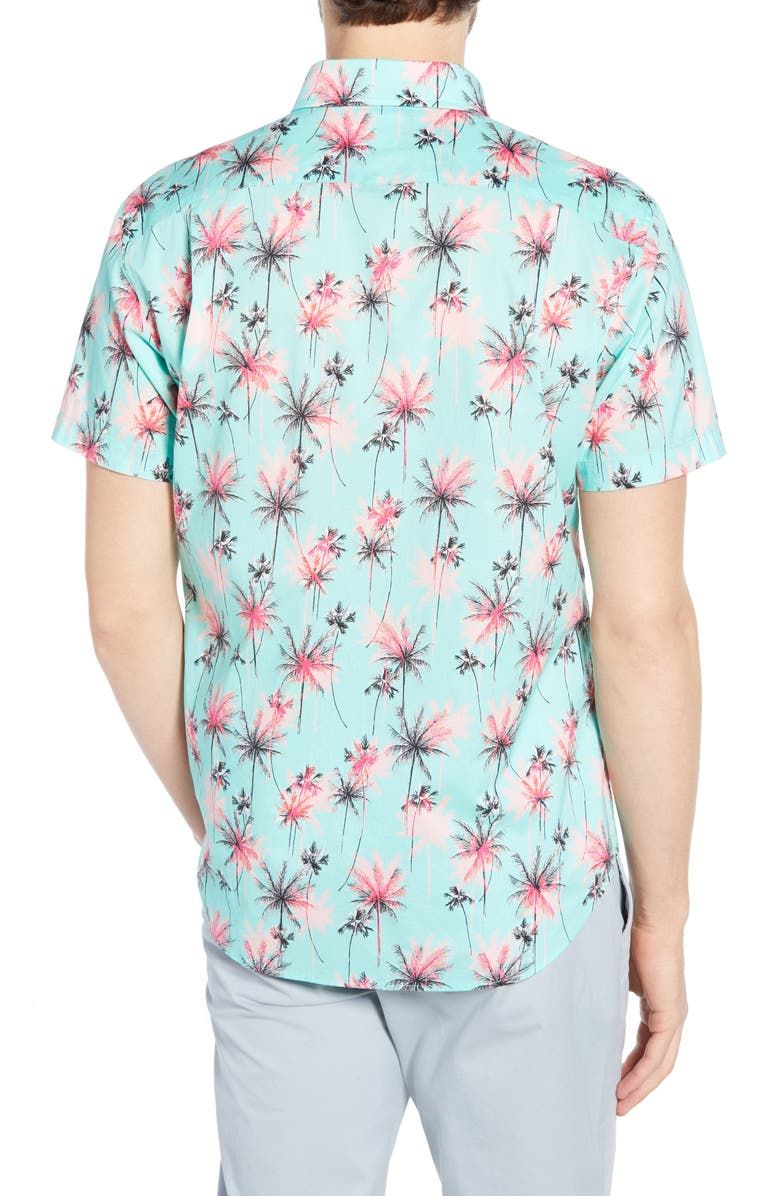 Bonobos Riviera Slim Fit Palm Print Shirt, Alternate, color, 