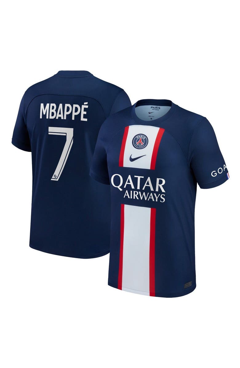 Nike Youth Nike Kylian Mbappé Blue Paris Saint-Germain 2022/23 Home Replica Player Jersey, Main, color, 