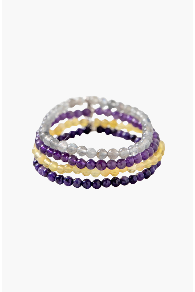 Sagittarius Bracelet Set, Main, color, Purple / Gray / Yellow