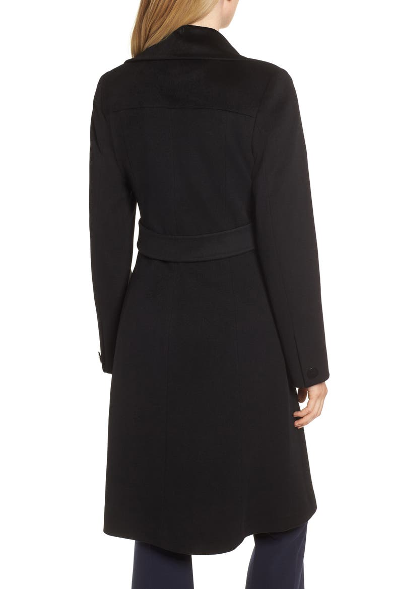 Double Breasted Loro Piana Wool Coat, Alternate, color, BLACK