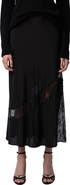 Zadig & Voltaire Jaylal Lace Trim Silk Maxi Skirt