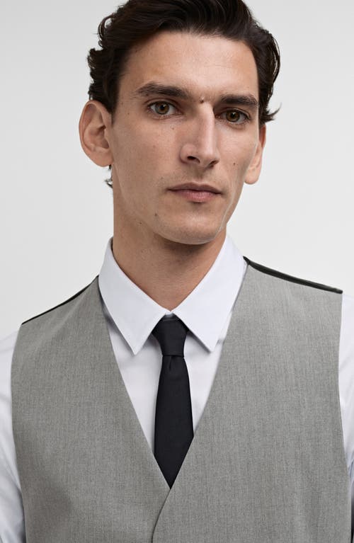 Mango Paris Superslim Fit Stretch Suit Vest In Gray