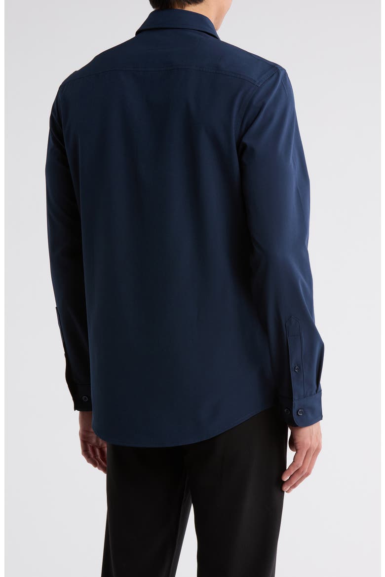 Long Sleeve Performance Stretch Shirt, Alternate, color, NAVY BLAZER