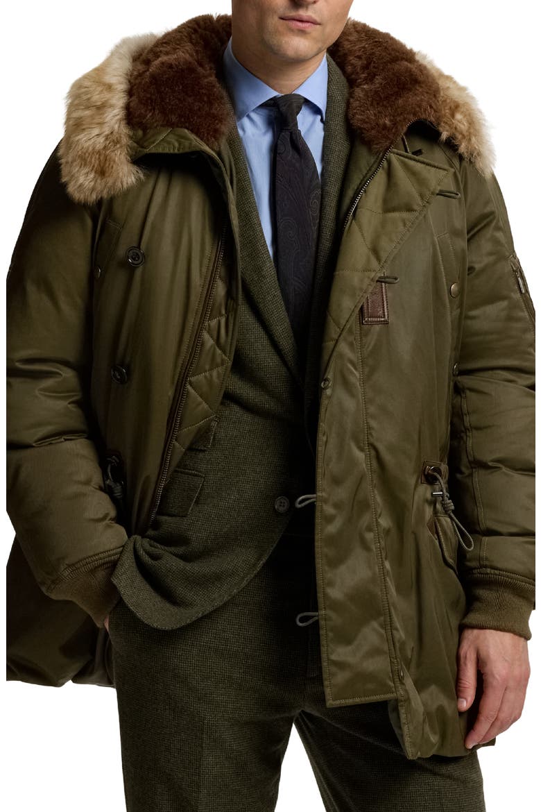 Ralph Lauren Purple Label Insulated Down Parka Jacket with Genuine
