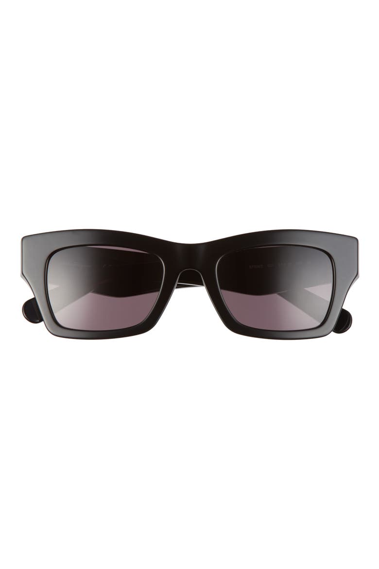 Salvatore Ferragamo 51mm Rectangle Sunglasses, Main, color, BLACK