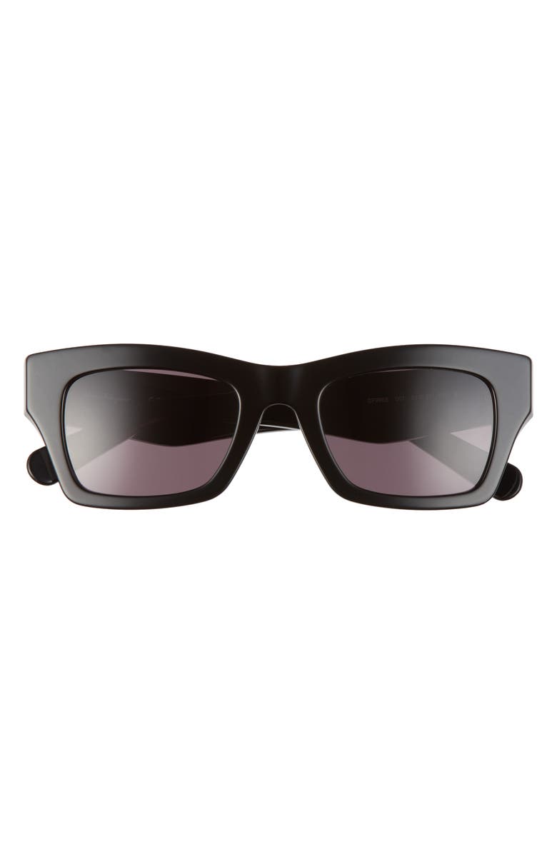 FERRAGAMO Salvatore Ferragamo 51mm Rectangle Sunglasses, Main, color, Black