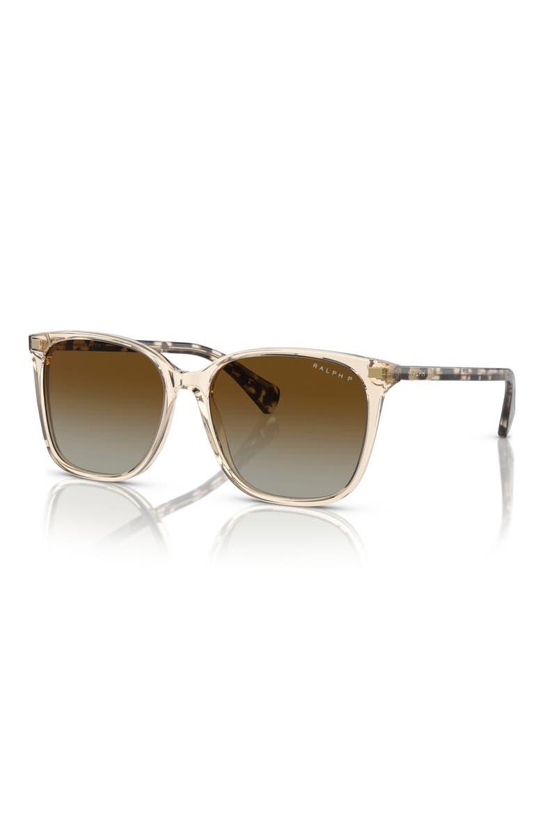 56mm Polarized Square Sunglasses, Alternate, color, BROWN / POLAR GRADIENT BROWN