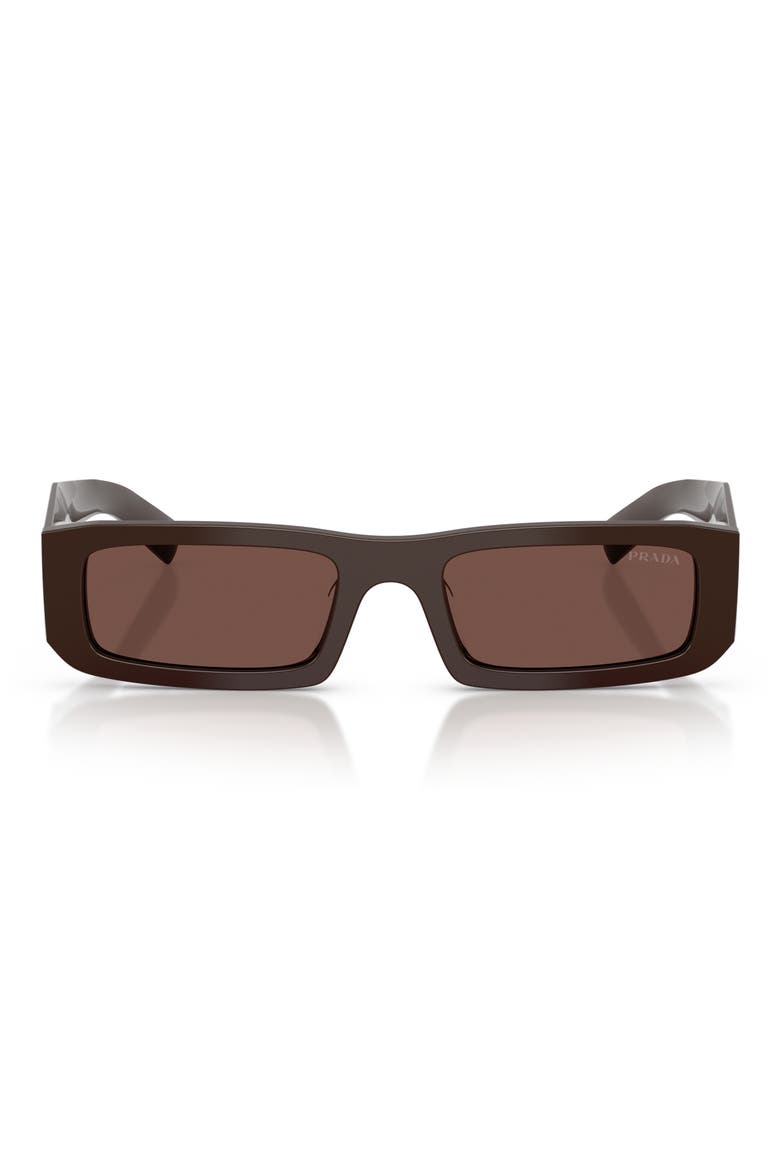 54mm Rectangular Sunglasses, Main, color, CIGAR / BLACK CHOCOLATE