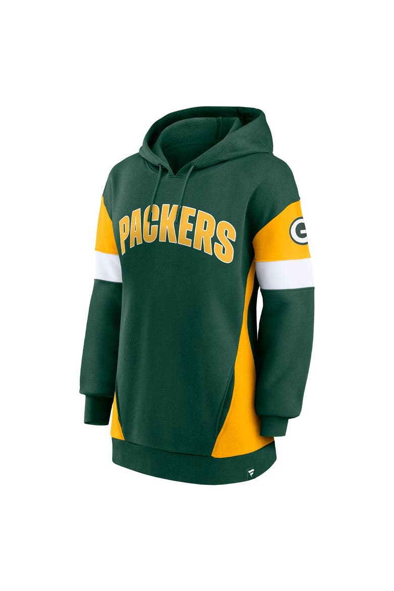Women's Fanatics Branded Green/Gold Green Bay Packers Lock It Down Pullover Hoodie, Alternate, color, Green