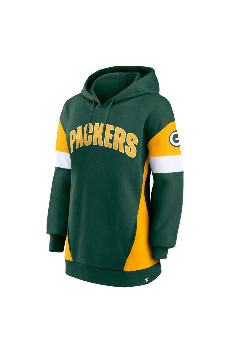 FANATICS Women's Fanatics Branded Green/Gold Green Bay Packers Lock It Down Pullover Hoodie, Alternate, color, 