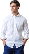 Hope & Henry Mens' Linen Long Sleeve Button Down Shirt