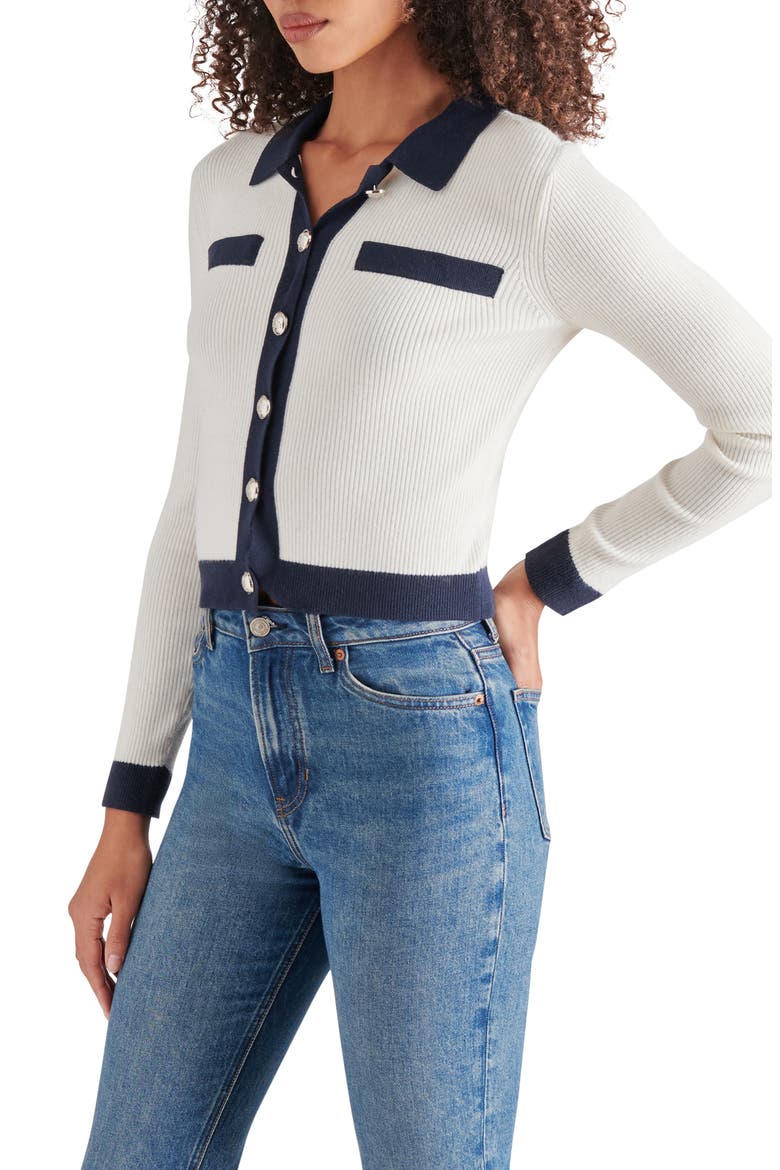 Ayda Collar Rib Cardigan, Alternate, color, WHISPER WHITE