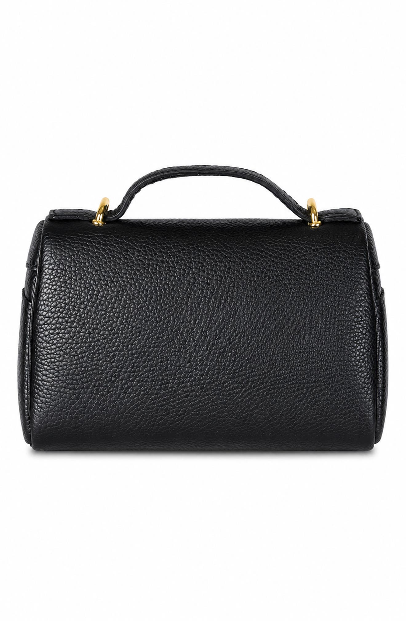 Laura Leather Top Handle Bag, Alternate, color, BLACK