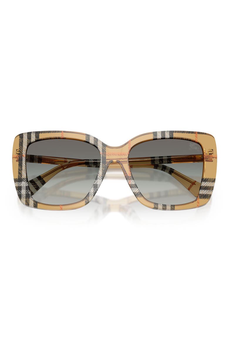 54mm Square Sunglasses, Alternate, color, SAND CHECK / GREY GRADIENT