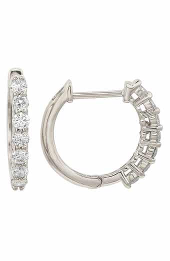 SUZY LEVIAN 14K Gold Diamond Huggie Hoop Earrings - 0.50ct.