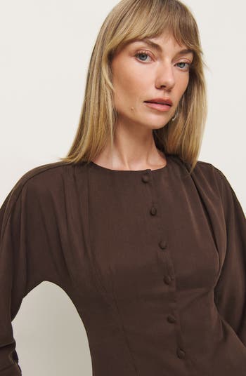 Martha Front Button Asymmetric Top