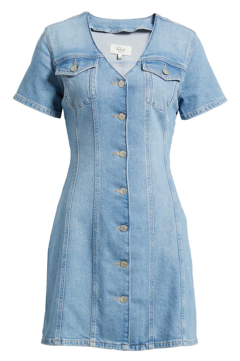 Saratoga Denim Minidress, Alternate, color, FADED SEAGLASS