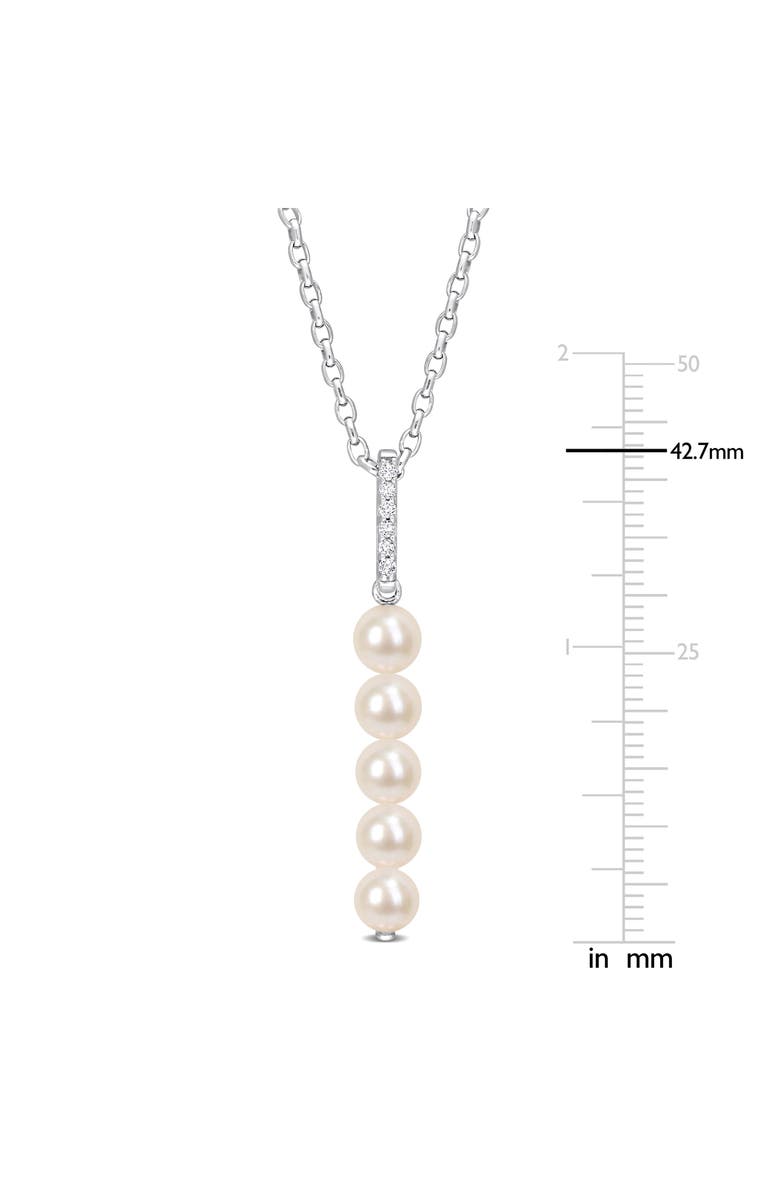 DELMAR Cultured Freshwater Pearl & Diamond Pendant Necklace - 0.18ct., Alternate, color, White